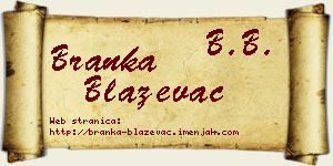 Branka Blaževac vizit kartica